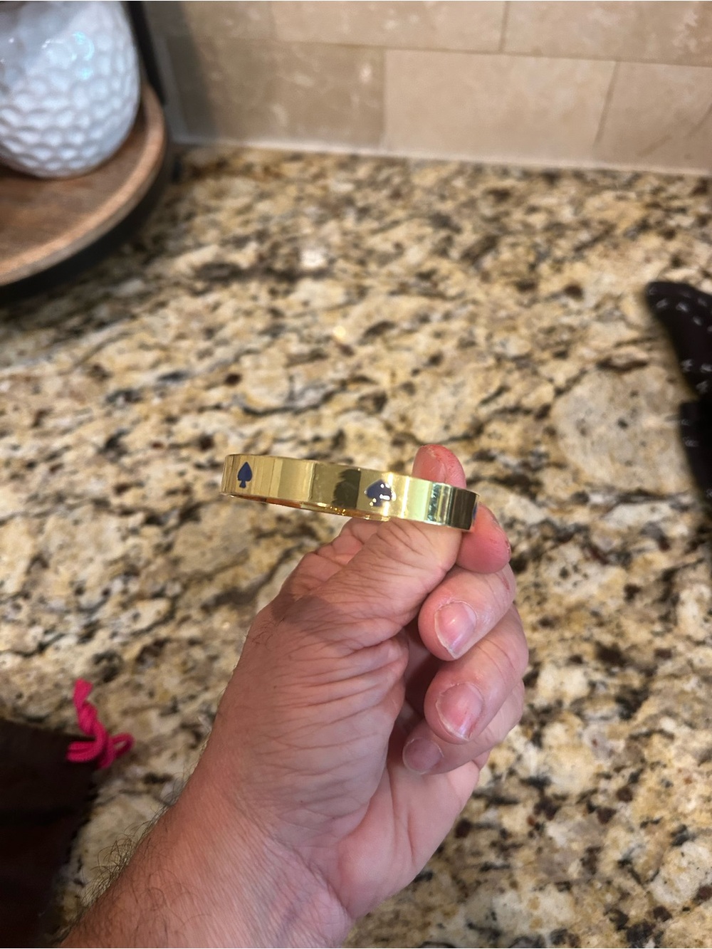 kate spade Gold-Tone Bangle with Blue Heart Accents - Picture 4 of 6